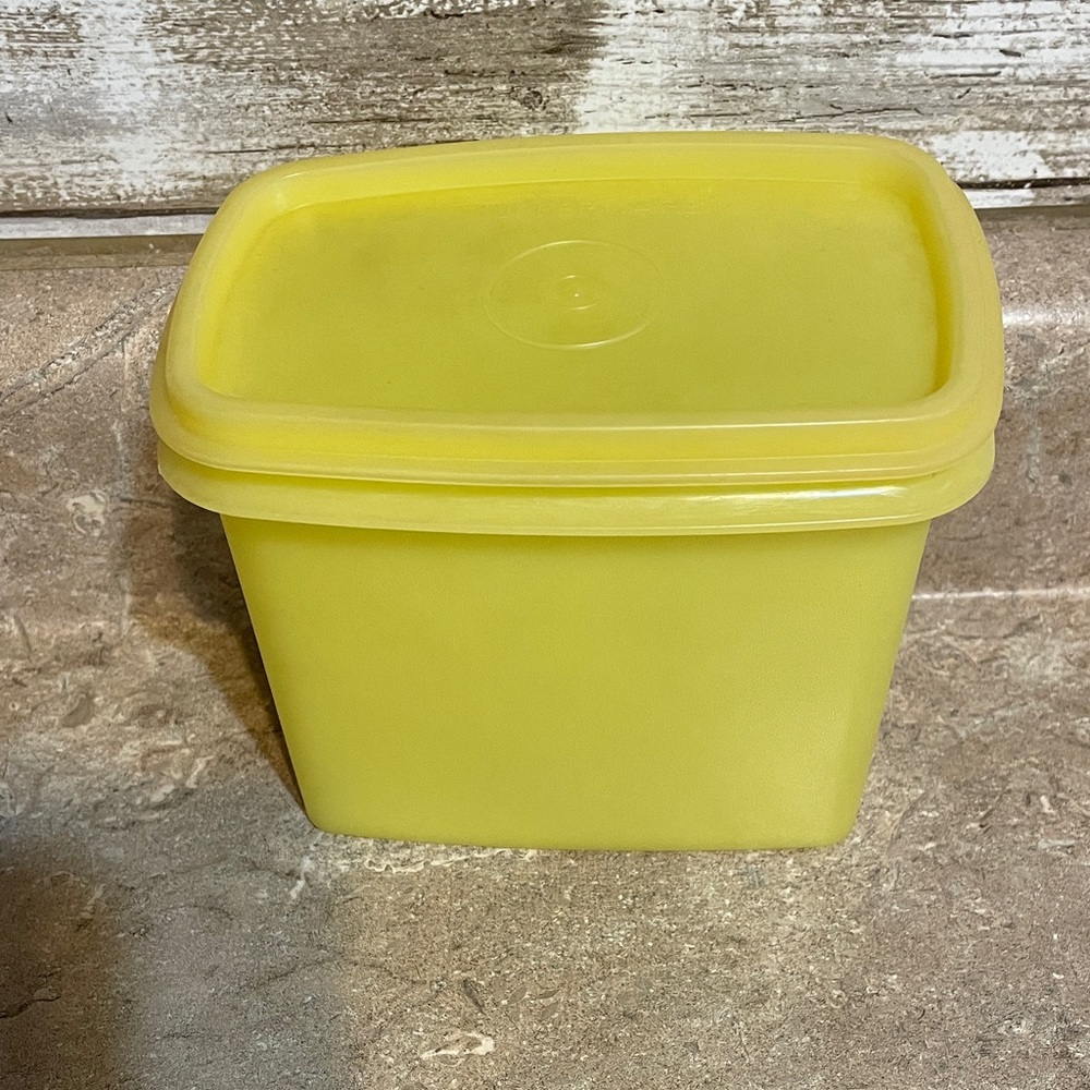 Tupperware Vintage Yellow Storage Container